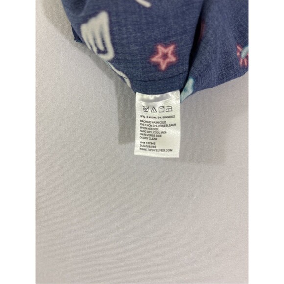 Tipsy Elves Shirt XL Blue Bomb Pop Fireworks Grill Button Up Short Sleeve Mens - Picture 5 of 7